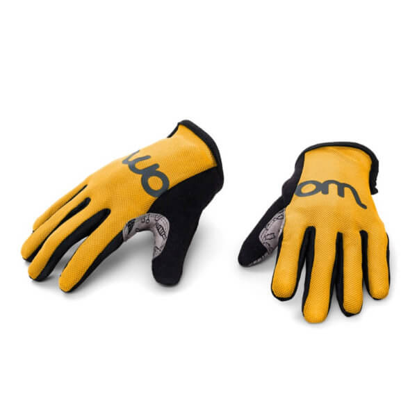 yellow woom kids' cycling gloves